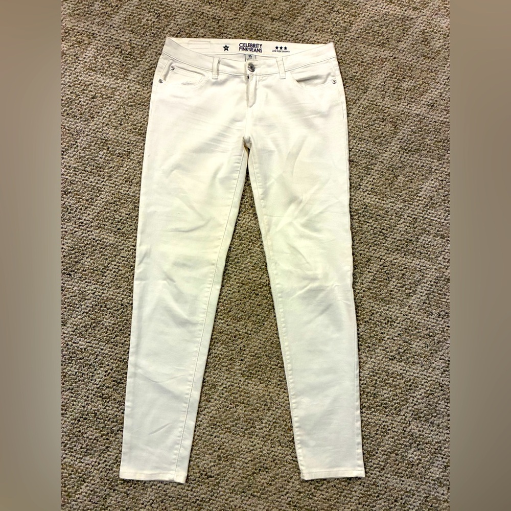 Celebrity Pink Women's Off-White Skinny Jeans Sz 13